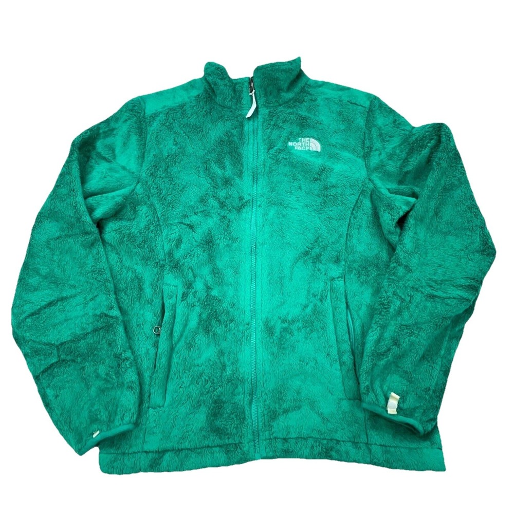 North Face Jacket Women Medium Green Fleece Sweater Coat Layer Soft Interchange